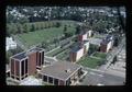Aerial view of Administrative Services Building, residence halls and lower campus, Oregon State University, Corvallis, Oregon, May 8, 1976