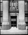 Detail of columns and entryway to newly completed US National Bank, Portland.