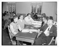 High School Principal conference with students now attending Oregon State College, February 18, 1956
