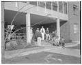 Students gathered outside of Snell Hall