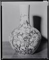 Large GloBular Vase with Long Neck and Decoration of Birds on Plum Branches