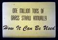 One Million Tons of Grass Straw Annually: How It Can Be Used, circa 1973