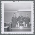 Cadet officers with drill competition trophies, March 1962