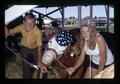 4-H Club students posing with a cow, Jefferson County Fair, Madras, Oregon, August 1972