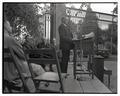 William Jasper Kerr delivering a speech commemorating the completion of the campus gates