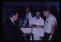 Dr. G. Burton Wood, Dean Leyerdecker, Wilbur Breese, and C.O. Snow with crabs, 1966