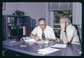 G. Burton Wood and Wilbur Cooney at desk, Oregon State University, Corvallis, Oregon, 1974