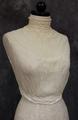 Blouse (Chemisette) of ivory cotton with marquisette band collar and yoke