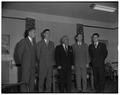 Student engineering leaders meet with Gail Hathaway, national president of American Society of Civil Engineers, May 1951