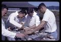 Researchers removing intestinal parasites from fish at Marine Science Center, Newport, Oregon, 1966