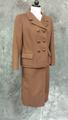Skirt suit of felted brown wool