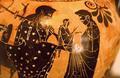 Peleus gives Achilles to Cheiron