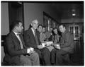 President Strand with international student Emile Sadaka (to Strand's right) and others