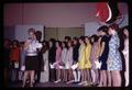 June Overberg and contestants at 4-H style show, Oregon State Fair, Salem, Oregon, circa 1969