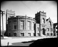 Sunnyside Congregational Church on 34th St. and Yamhill, Portland. Stone building with two towers.