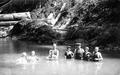 Mr. Cameron and children swimming, circa 1917