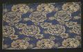 Textile panel of blue and gold silk brocade
