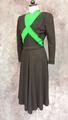 Dress of black and Kelly green wool jersey