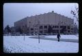 Gill Coliseum with snow, Oregon State University, Corvallis, Oregon, 1977