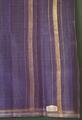 Scarf of gossamer hand-woven silk of deep purple silk trimmed in metallic gold bands