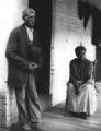 African-American woman and man on porch