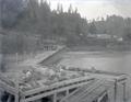 Wooden pier and houses on pilings, Columbia River?