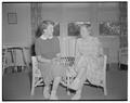 Home Economics Club foreign scholarship winner, Miss Svenson, right, with Carolyn Zimmerman, President of the Home Economics Club, October 19, 1950