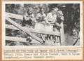 Hanging on the Gate of Upper Mill Creek (Matney) School - 1920; Grace and Alice Turner, Ruth & Ester Nederwood