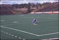 Painting the new artifical turf at Parker Stadium
