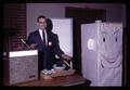 Speaker with Solid Waste Transformator display at Agricultural Chemistry Conference, Corvallis, Oregon, April 1969