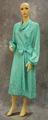 Dress of bright teal polyester damask
