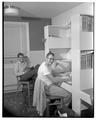 Students studying in the new men's residence co-op, September 1954