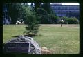 Memorial plaque and sequoia tree honoring Nancy Wyckoff, Oregon State University, Corvallis, Oregon, July 1972