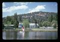 Sailboat on lake in Bend City Park, Bend, Oregon, June 1974