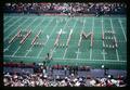 Oregon State University Marching Band in ALUMS formation, Corvallis, Oregon, circa 1970