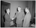 Foreign students meeting with President Strand, Spring 1951