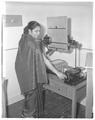 Miss Mercia Indreni Savundranyagam, graduate student in Home Economics, working in the Home Economics Building, October 29, 1960