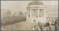 Students' Army Training Corps members assembled near the campus bandstand to hear President Kerr speak