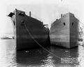 For U.S. Shipping Board, E.F.C., Albina Engine and Machine Works. Portland, Oregon. Bow view of hulls 5 and 6.
