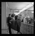 Visitors looking at lab equipment in Weniger Hall, Fall 1962