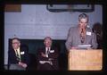 Allan Pinkerton speaking at Oregon Wheat Growers League, Moro, Oregon, 1976