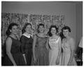 Campus Women of Achievement for 1957 at the Matrix Table banquet, sponsored by Theta Sigma Phi, April 1957