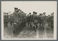 Officers reviewing cadets in formation, circa 1923