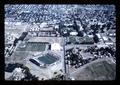 Aerial view of Parker Stadium at Oregon State University looking north on 26th St, Corvallis, Oregon, circa 1969