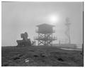 Dr. Fred Decker, and Fred Jensby conducting meteorology research atop Marys Peak with radar van, 1960