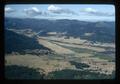 Aerial view of Willamette Valley farmland and forest, Oregon, September 1969