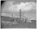 Turkey barn fire aftermath, April 1955