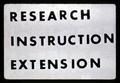 "Research Instruction Extension" presentation slide, circa 1965
