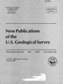 New Publications of the US Geological Survey