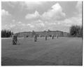 Archery targets east of Sackett Hall, 1955